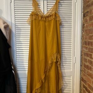 For Love And Lemons Yellow High Low Sundress